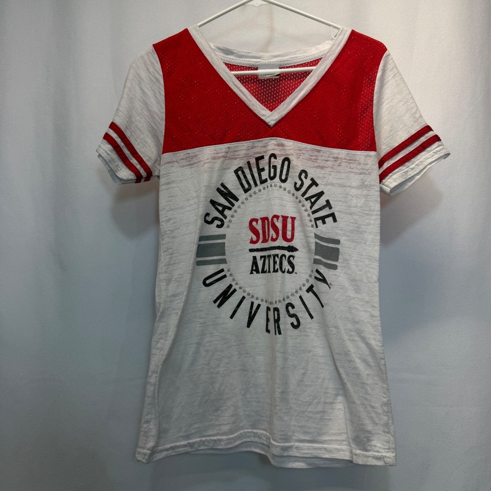 SDSU Aztecs Creative Apparel Concepts T-Shirt Women Large White Varsity Mesh